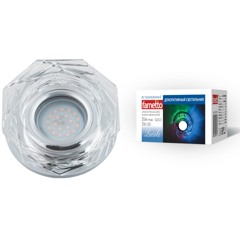 Встраиваемый светильник Fametto Luciole DLS-L122 GU5.3 GLASSY/CLEAR/RGB UL-00000371