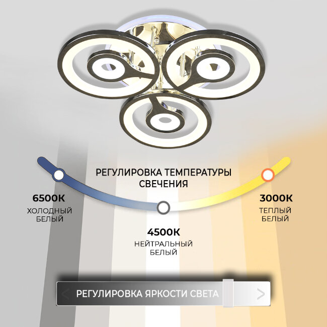 Потолочная люстра кольцами Wedo Light Torfred 75397.01.03.03RGB