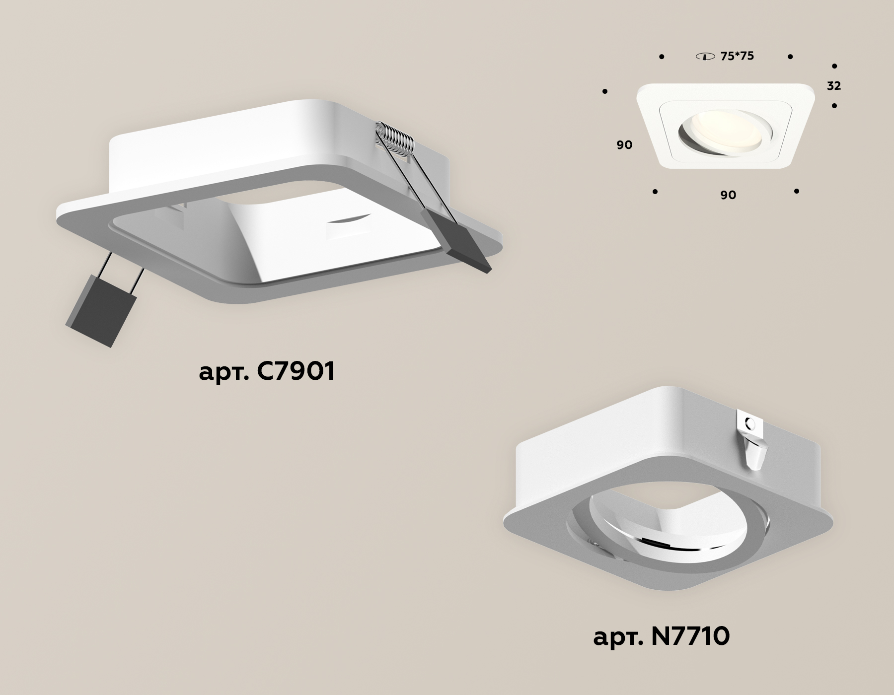 Встраиваемый поворотный светильник Ambrella Light Techno XC7901010 (C7901, N7710) в #REGION_NAME_DECLINE_PP#