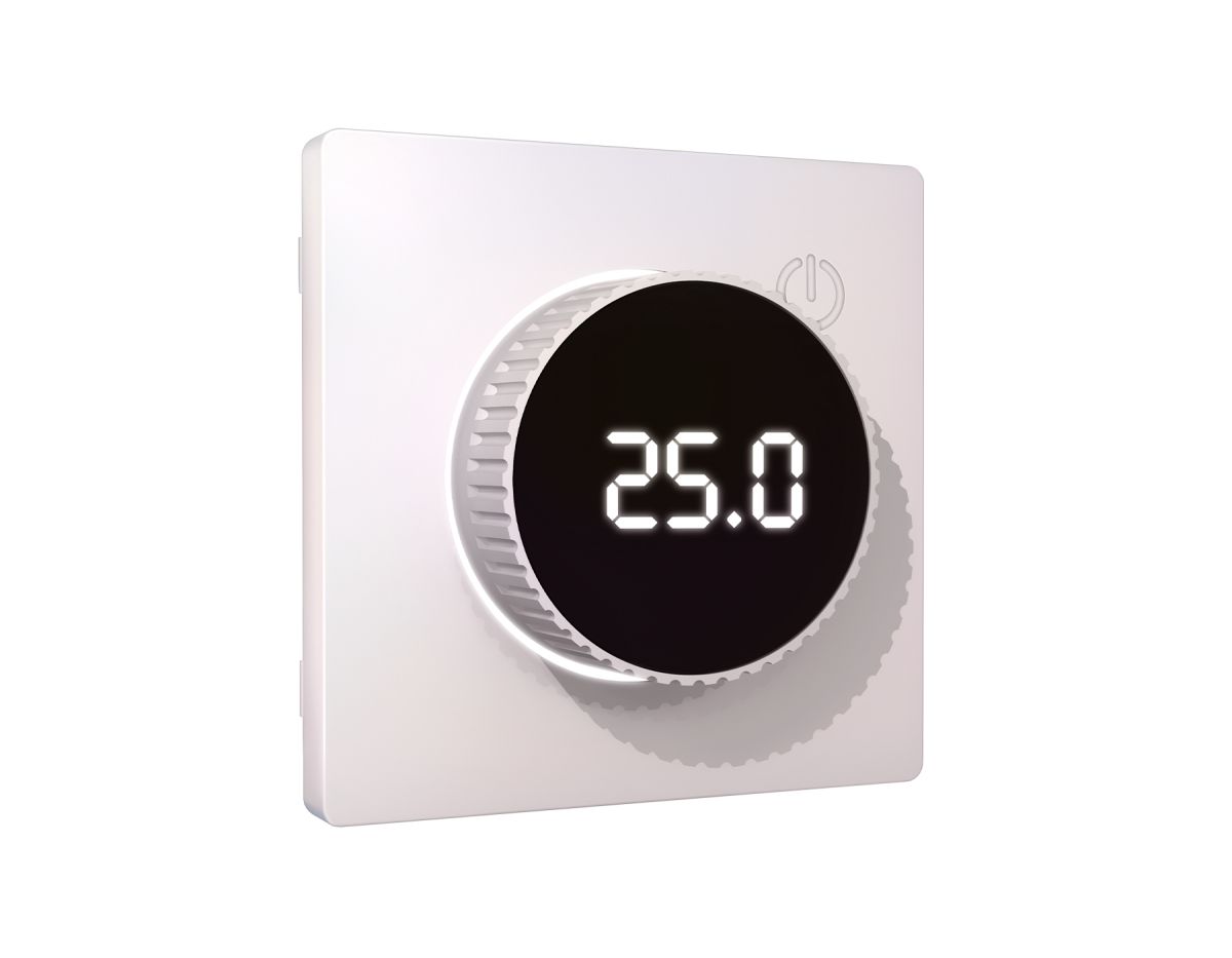 Лицевая панель Alfa (Жемчуг) для терморегулятора теплого пола с цифровым дисплеем Quant Ambrella Volt AP2058