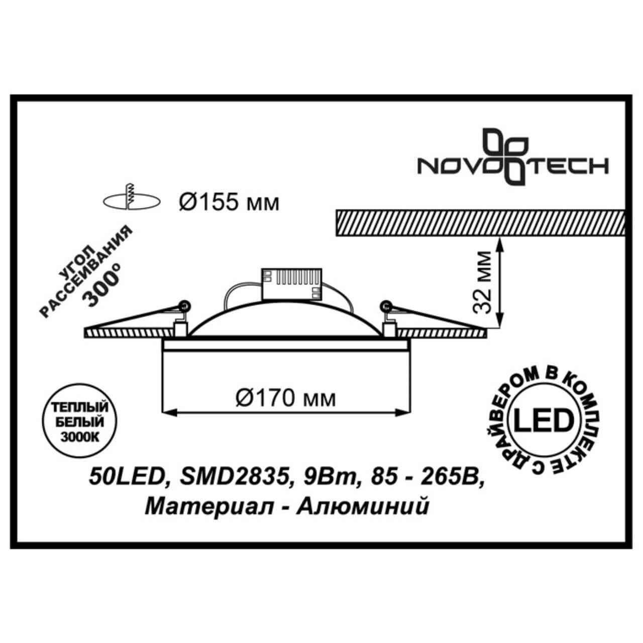 Встраиваемый светодиодный светильник Novotech Gesso 357497 в #REGION_NAME_DECLINE_PP#