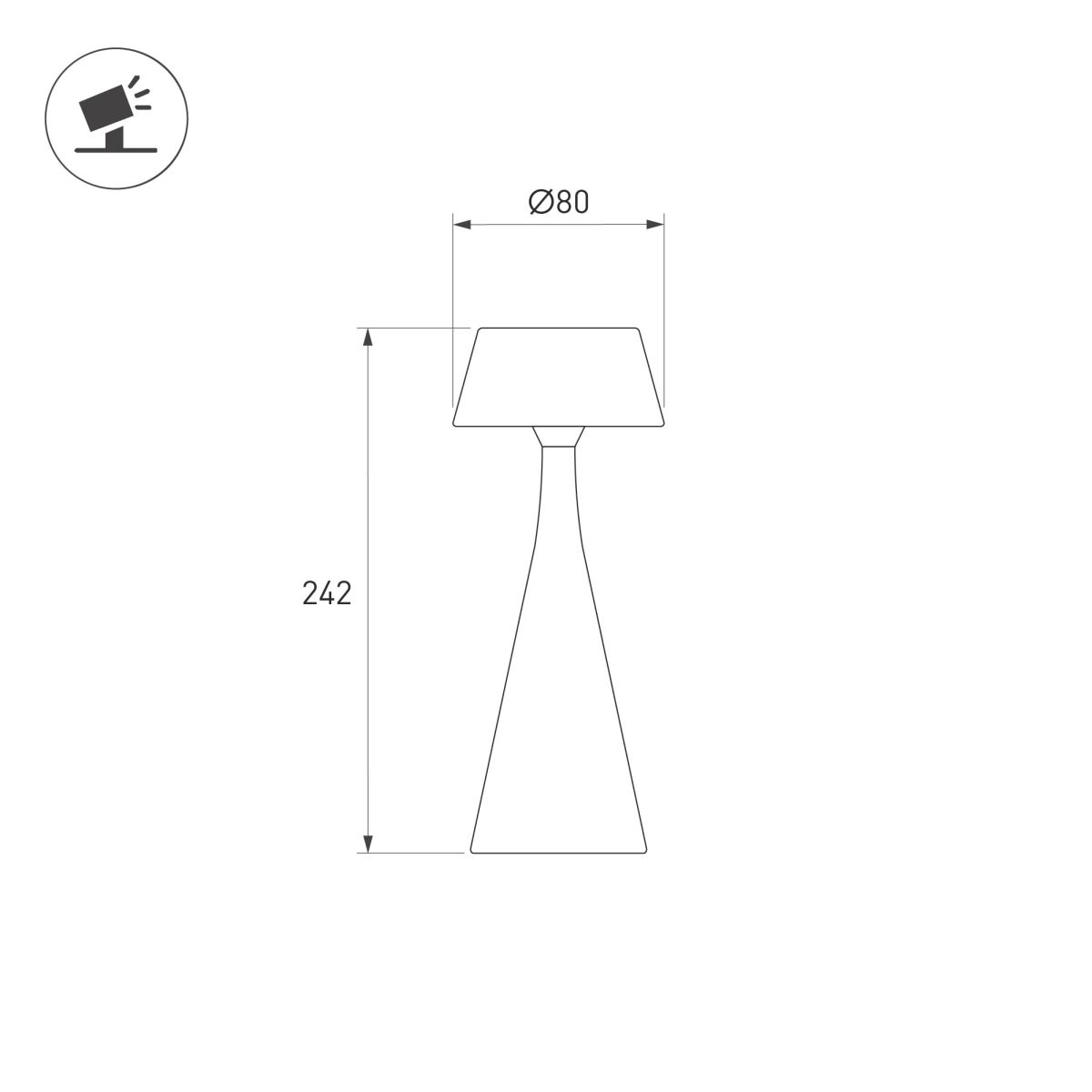 Настольная лампа с аккумулятором Arlight SP-TOMMY-TAB-2W Warm3000-MIX (WH, 154 deg) (IP54 Металл) 058565