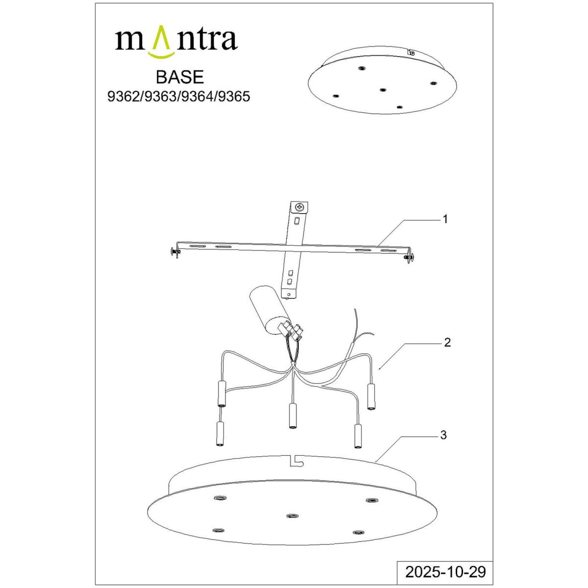 Основание потолочное 5L Mantra Modular Light Florones 9363