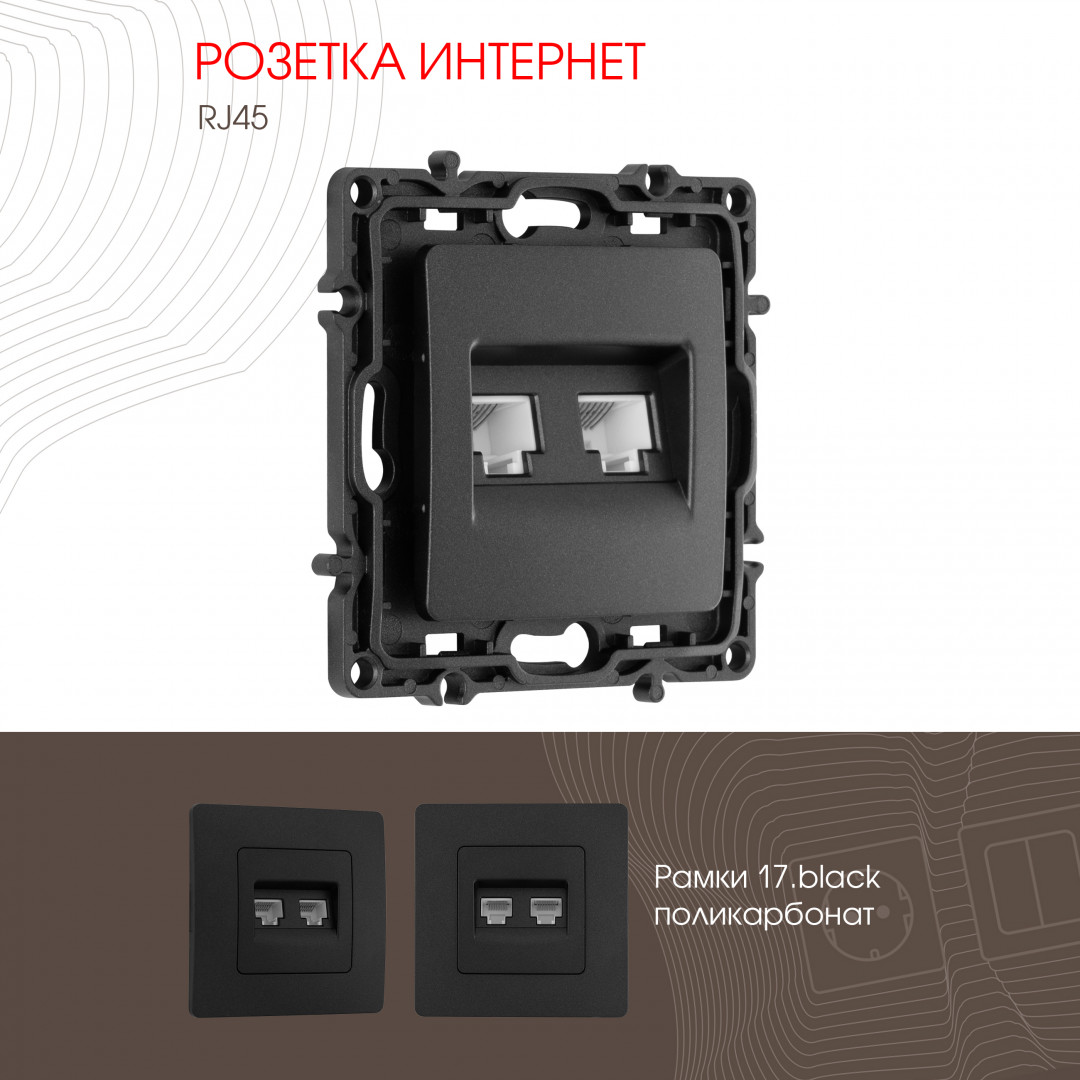 Розетка RJ45 Arte Milano 217.45-2.black