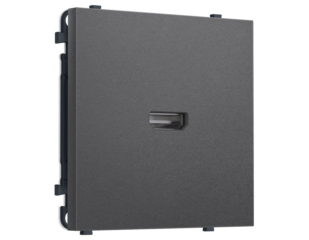 Комплект механизма розетки HDMI 2.1 SIGMA Антрацит серый 30V/900MS 4K-120HZ 8K-60Hz QUANT PRO Ambrella Volt MS664030 (SP6640, PR223)