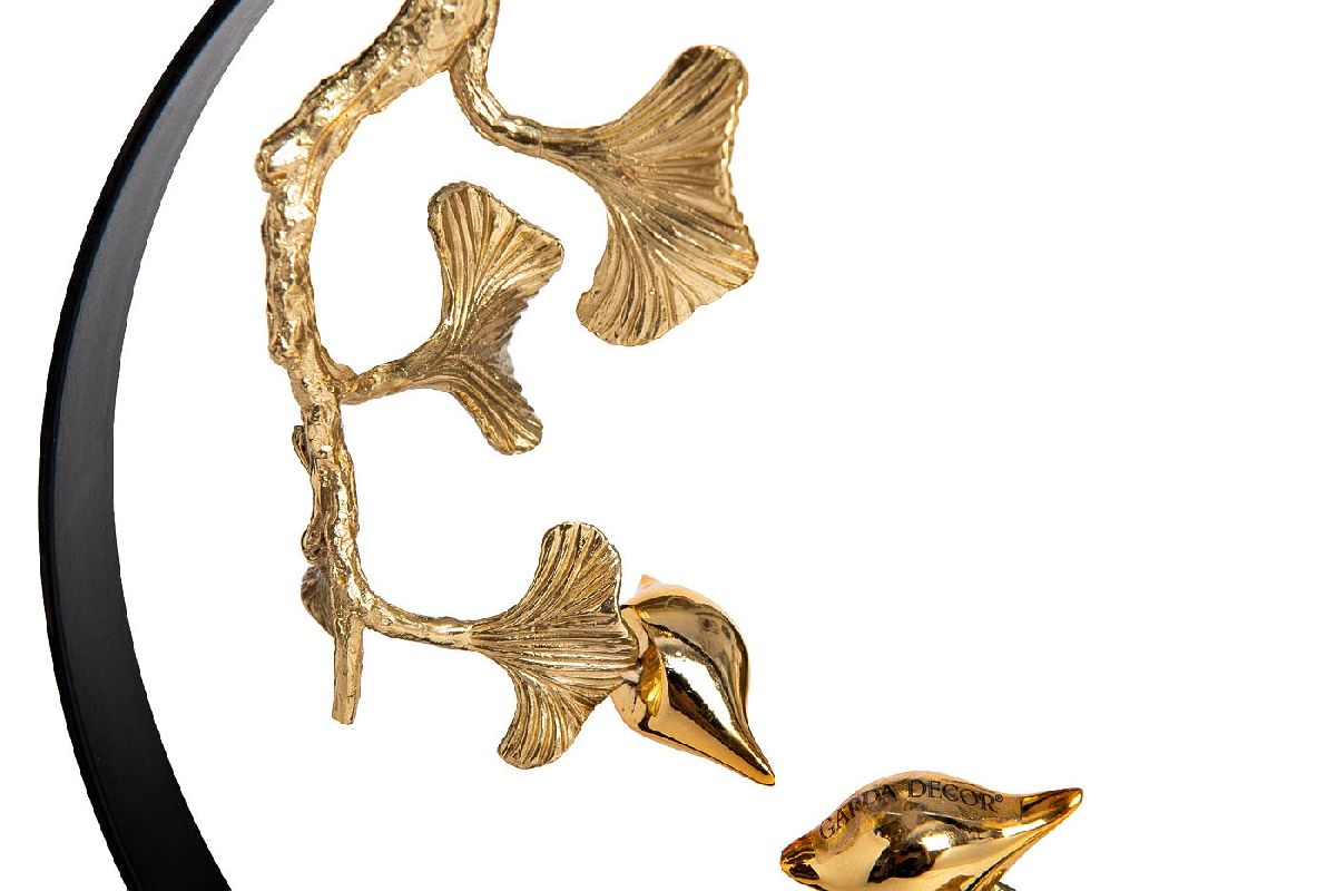 Статуэтка Листья с двумя золотыми птичками Garda Decor 55RD3986