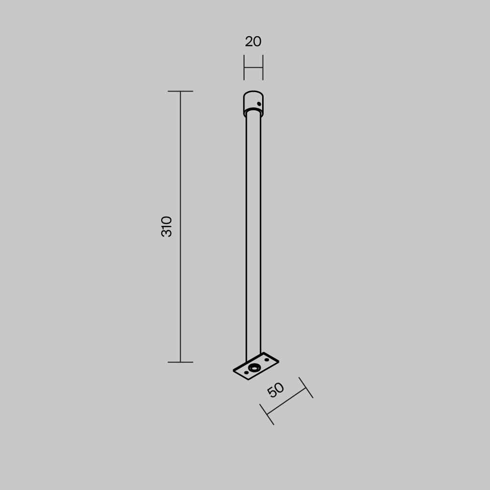 Жесткий подвес для уличной трековой системы Maytoni Elasity IP O-TR001-HL-B300