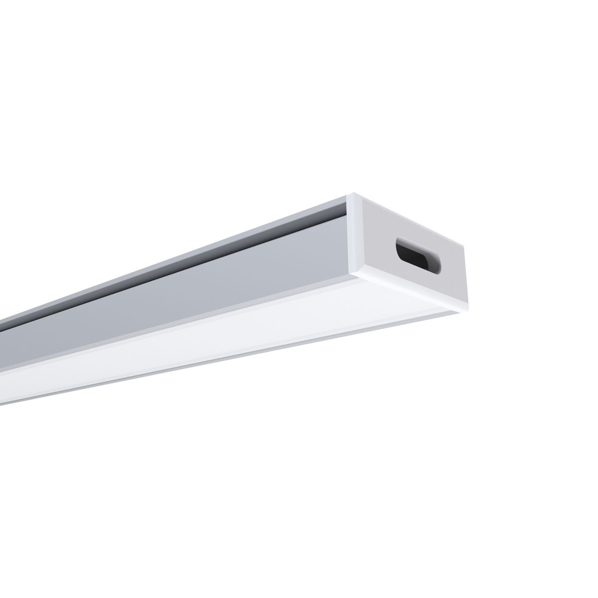 Профиль П-образный накладной шир. ленты до 12мм (рассеиватель матовый, заглушки - 2шт., крепеж - 4шт) OGM GM-08-01