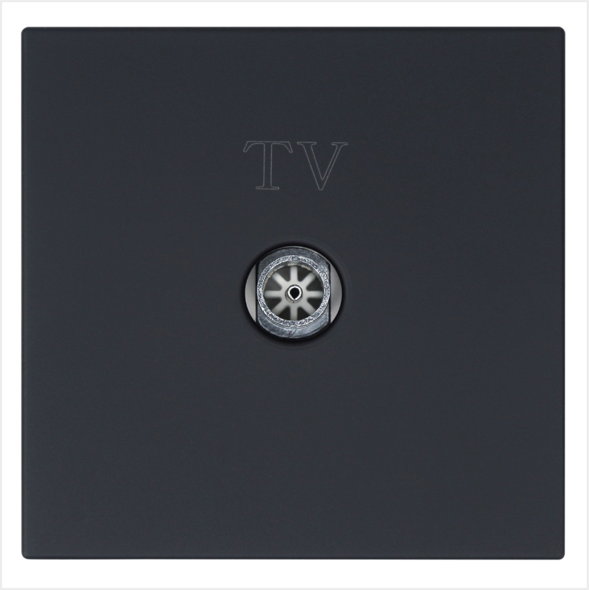 Розетка TV Φ9.5mm оконечная с накладкой, цвет Черный матовый (soft touch) Jasmart FD6001PBM