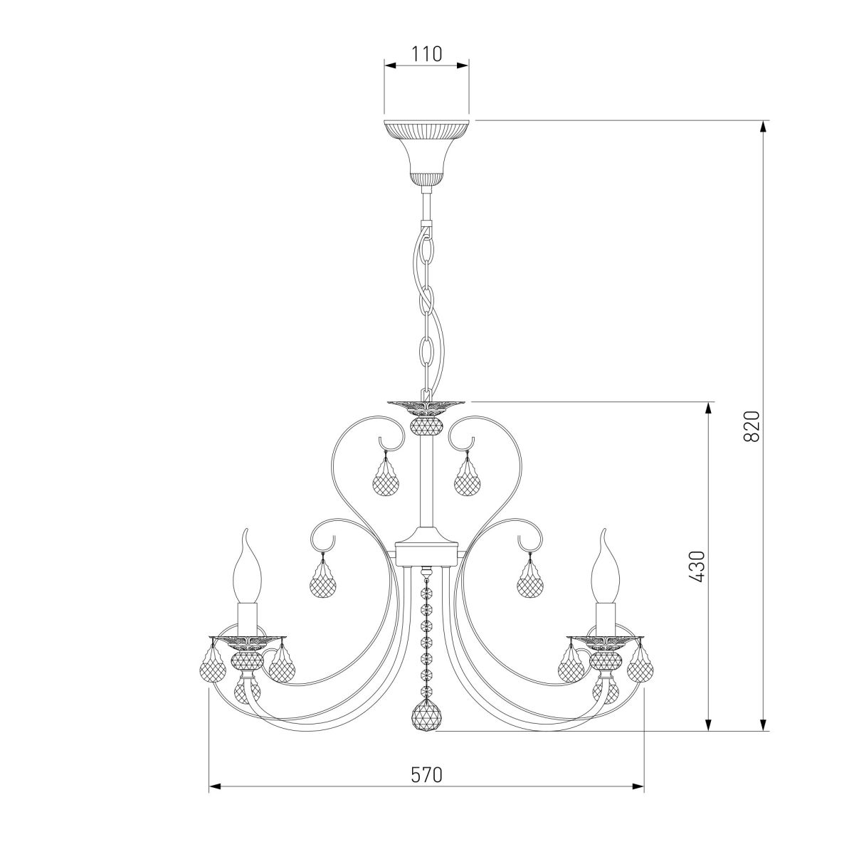 Подвесная люстра Eurosvet Alda 3305/5 латунь/прозрачный хрусталь Strotskis a072114