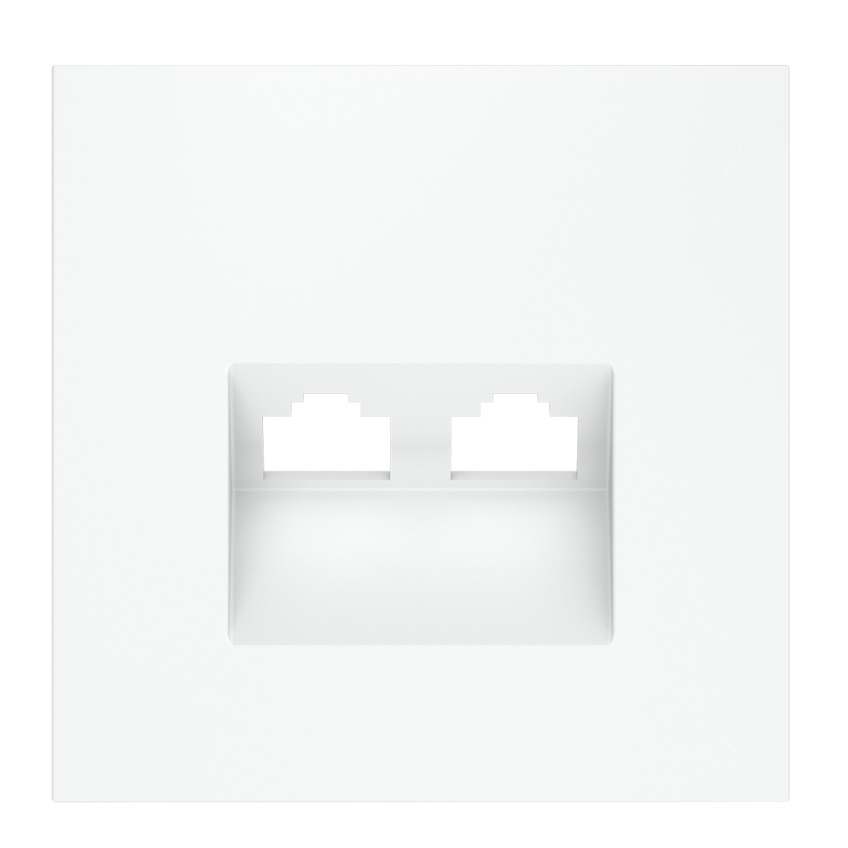 Накладка для розетки компьютерной двойной RJ45+RJ45 кат.6 Voltum S70 (белый матовый) VLS001402