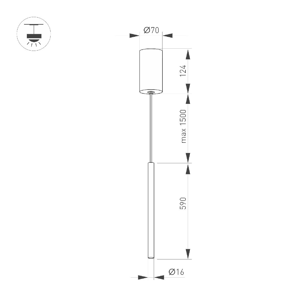 Подвесной светильник Arlight SP-UMBRA-HANG-V-L600-10W Warm3000 036952(1)