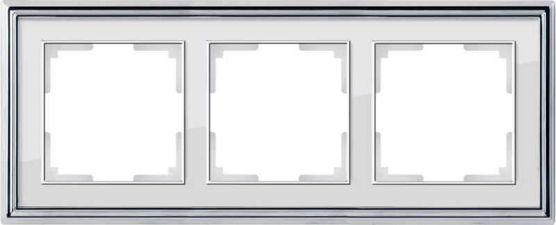 Рамка Werkel Palacio на 3 поста хром/белый WL17-Frame-03 4690389108112