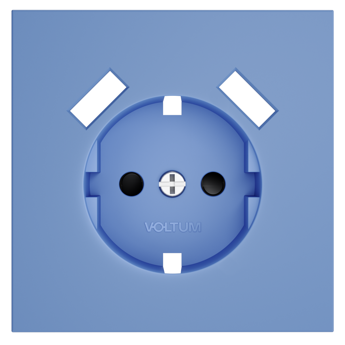 Накладка для розетки с заземлением и защитными шторками, с USB A+A Voltum S70 (деним) VLS000915