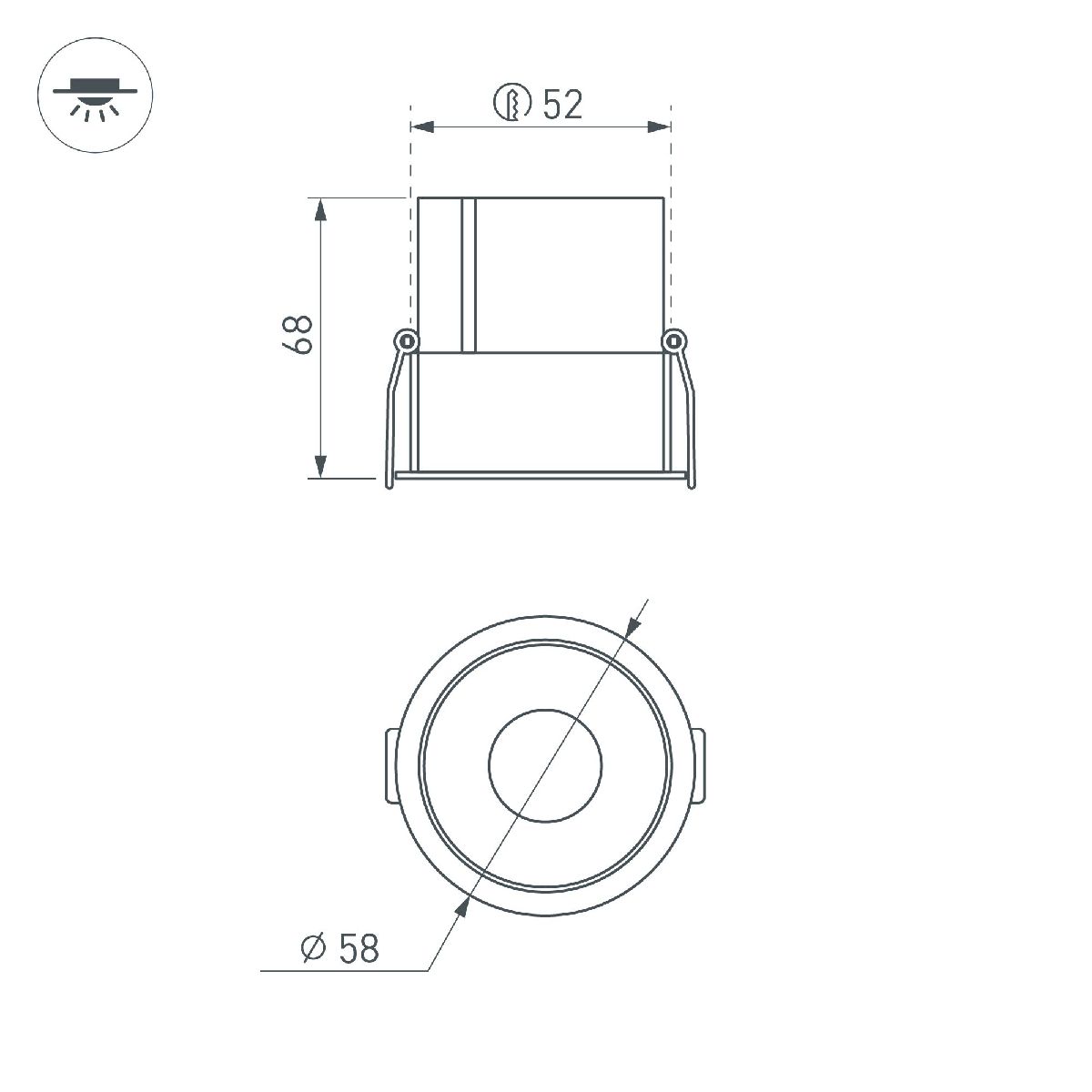 Встраиваемый светильник Arlight MS-ATLAS-BUILT-R58-10W Warm3000 035464(1)