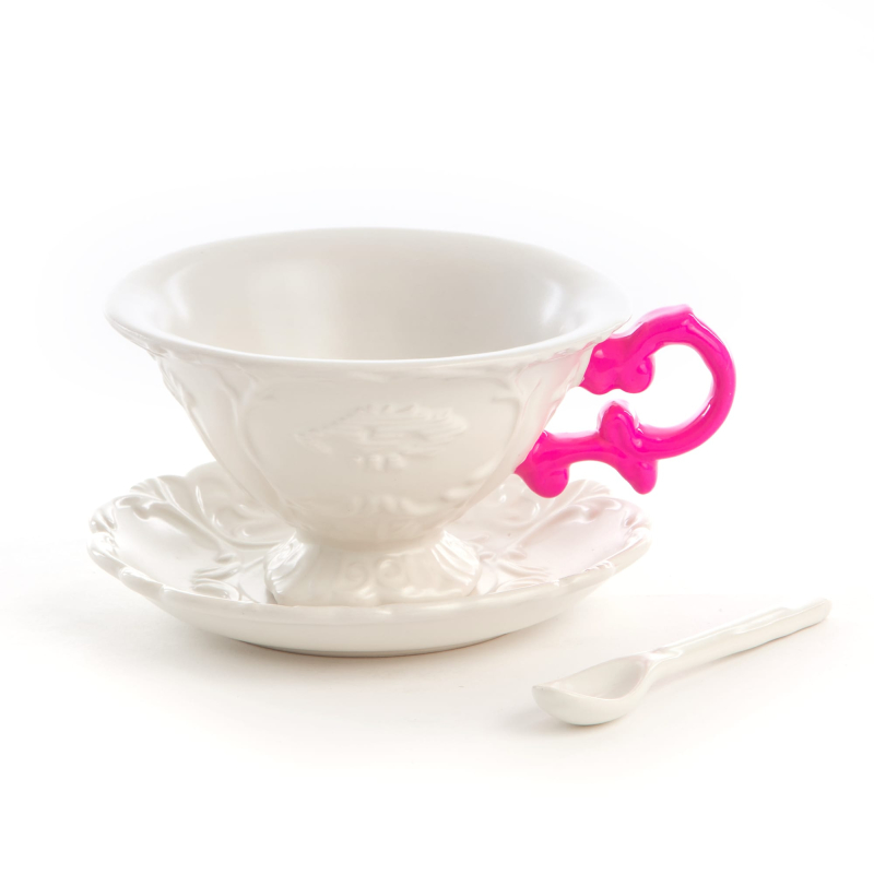 Блюдце с чашкой I-Tea Fuchsia Seletti I-Wares 09858 FUC