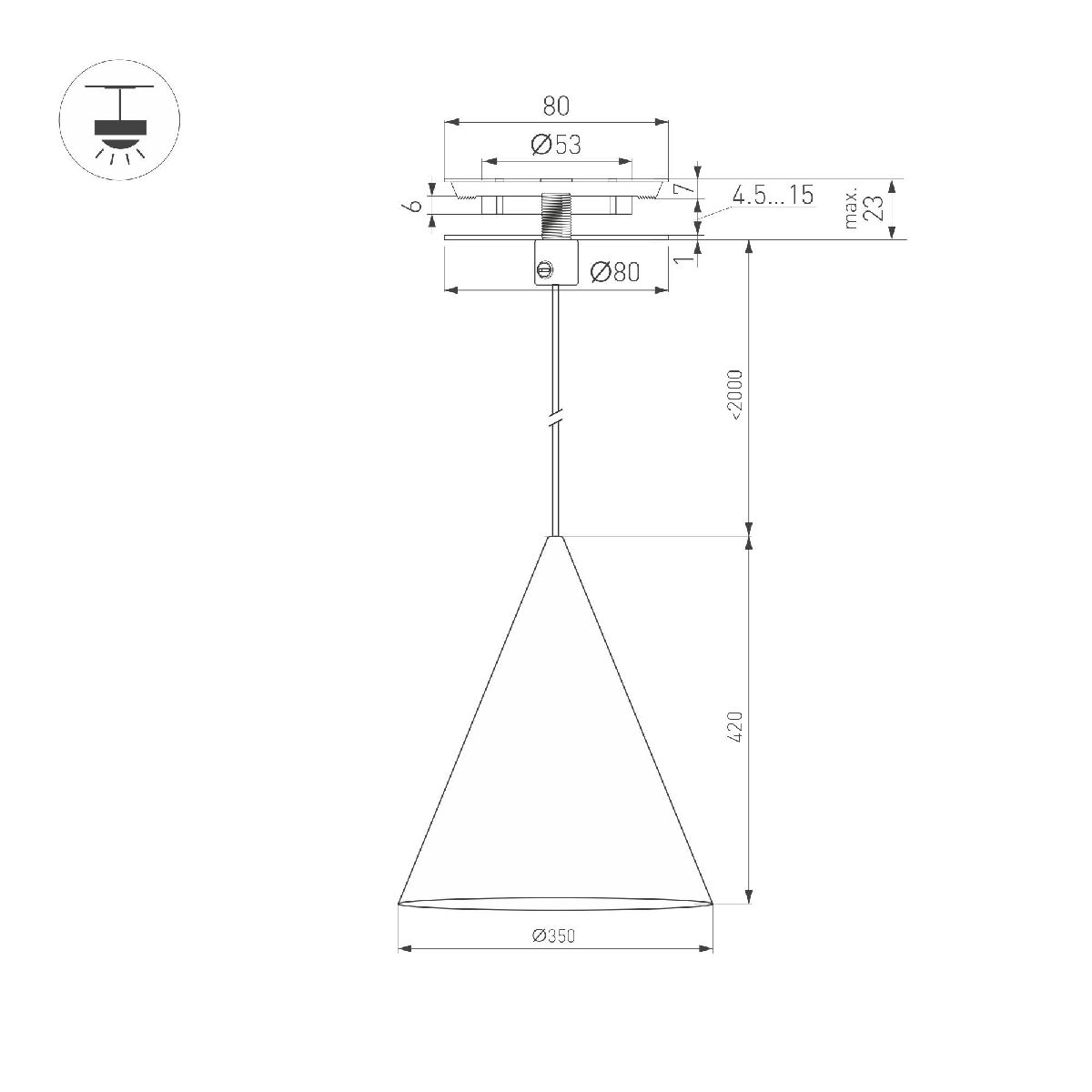 Подвесной светильник Arlight SP-MAKOTO-R350-14W Warm2700 054400