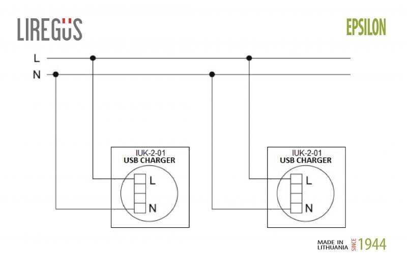 Розетка USB двойная для зарядки умная 5V(3,4А) Liregus Epsilon 28-3242