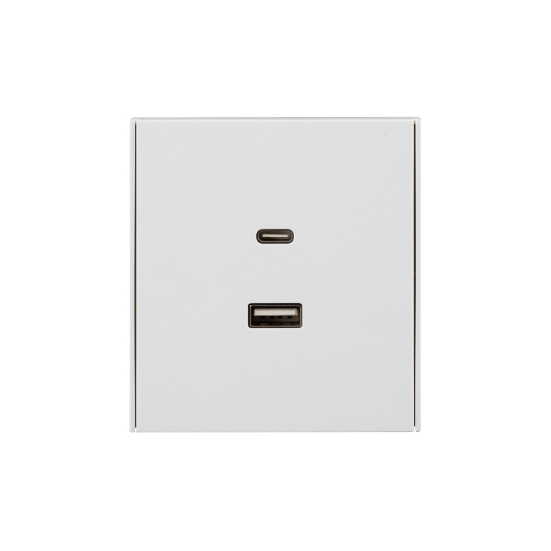 Розетка STRONG USB-A+Type-C 3А с функцией быстрой зарядки жемчуг KRANZ KR-78-0734-4