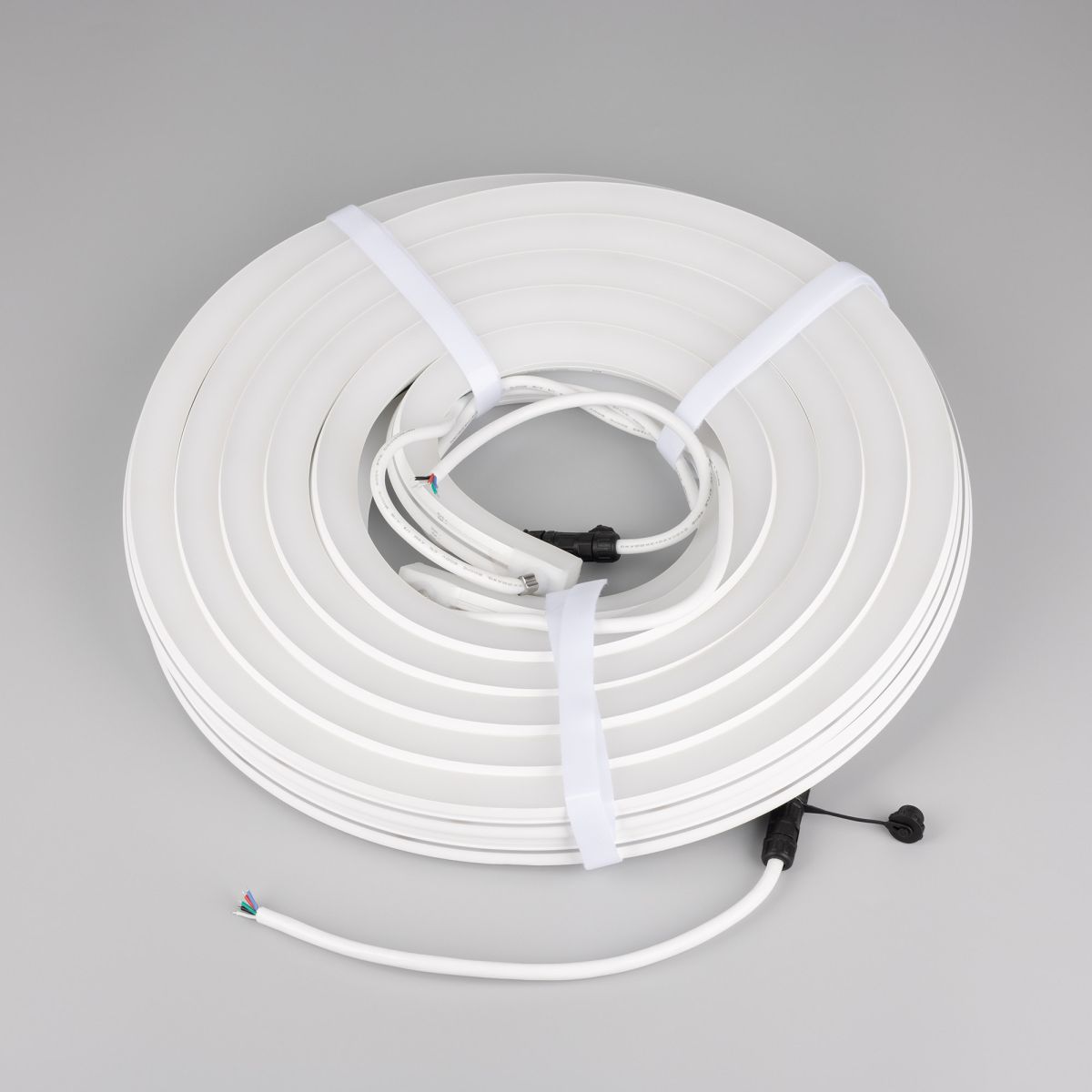 Светодиодная лента герметичная Arlight MOONLIGHT-PRO-SIDE-X336-20x20mm 24V RGBW-Warm (12 W/m, IP67, 10m, wire x2) (Вывод боковой) 054986