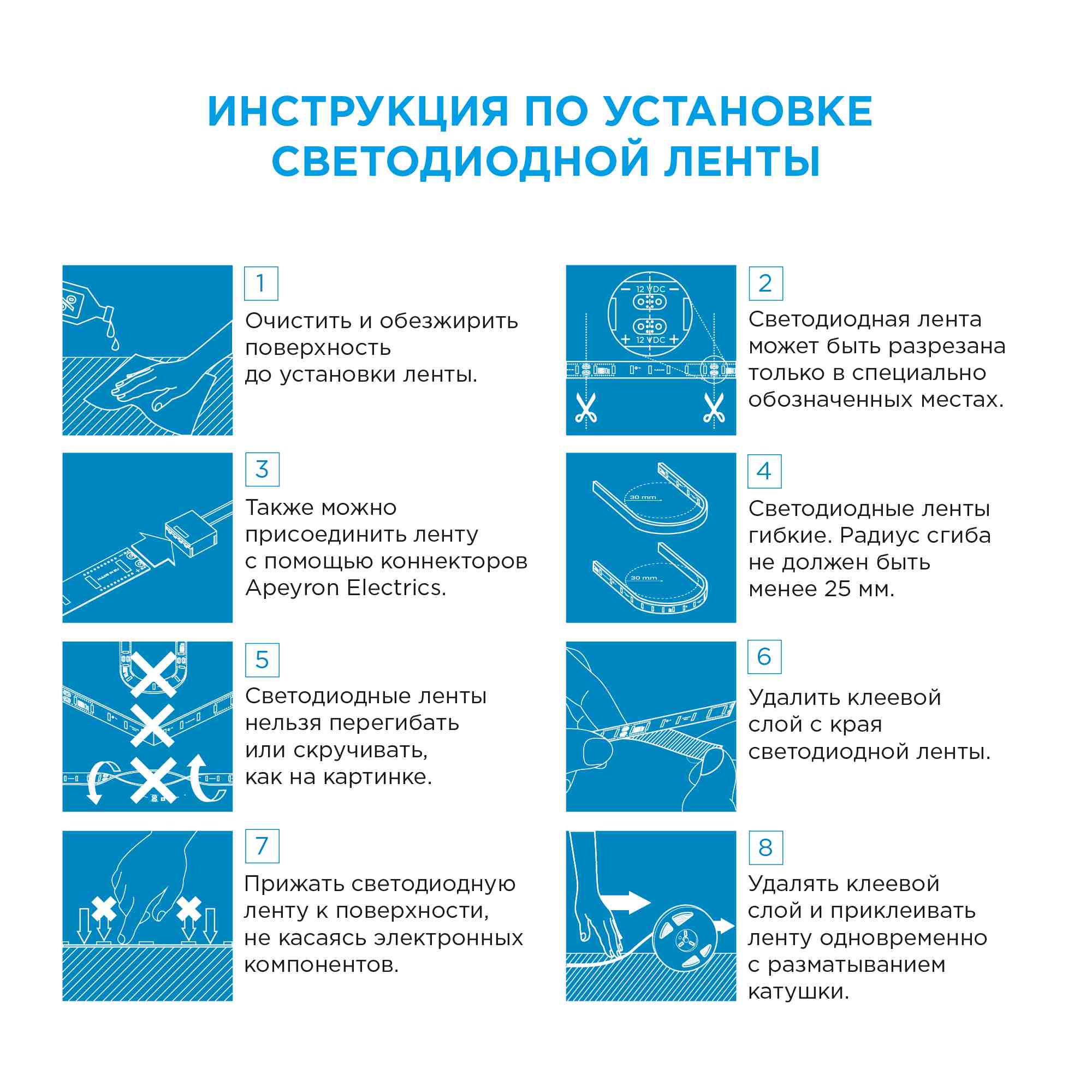 Светодиодная лента Apeyron 12В СТ 9,6Вт/м smd3528, 120д/м IP20 600Лм/м 5м 3000К 32BL