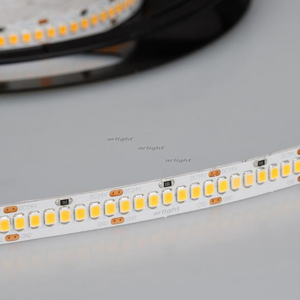 Светодиодная лента Arlight RT 2-5000 24V Warm3000 10mm (2835, 252 LED/m, LUX) 022652
