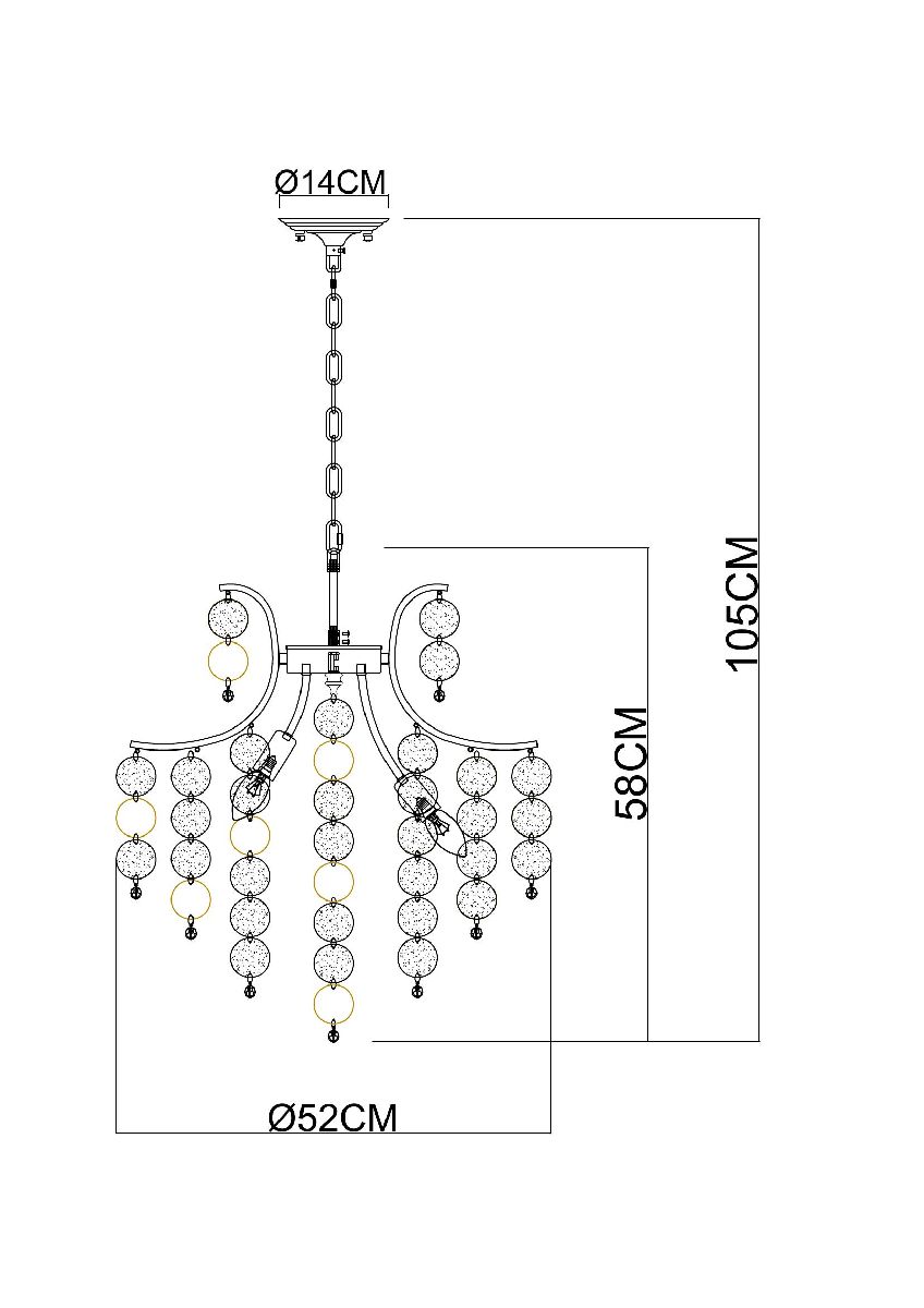 Подвесная люстра Arte Lamp Pipirima A4089LM-6AB