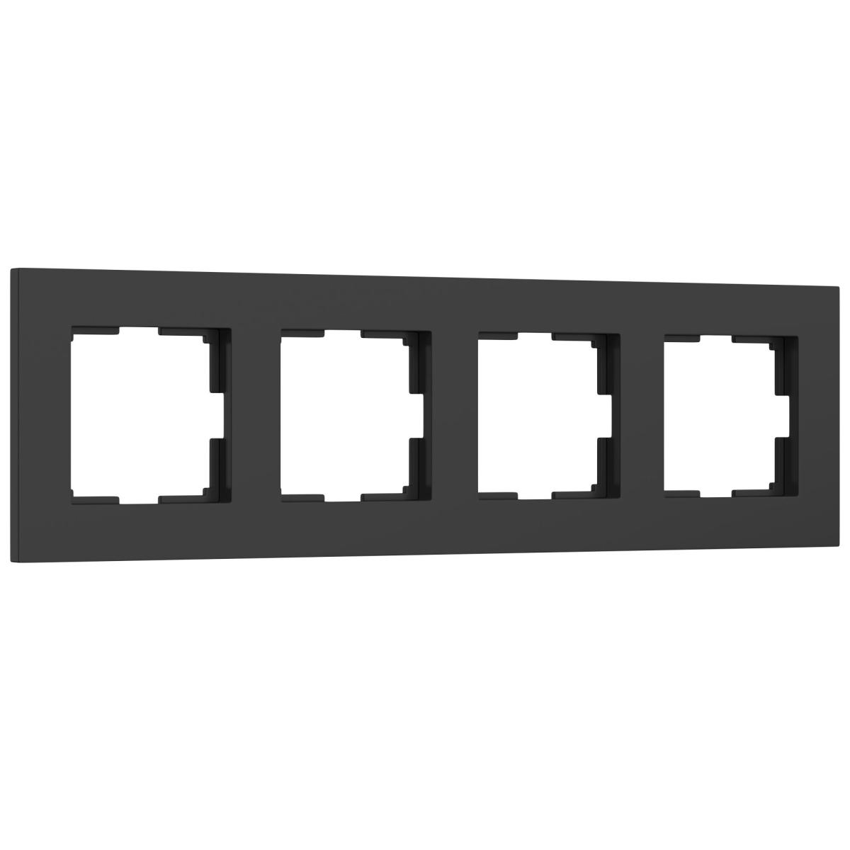 Рамка на 4 поста Werkel Slab черный матовый W0042908 4690389193477 a062802