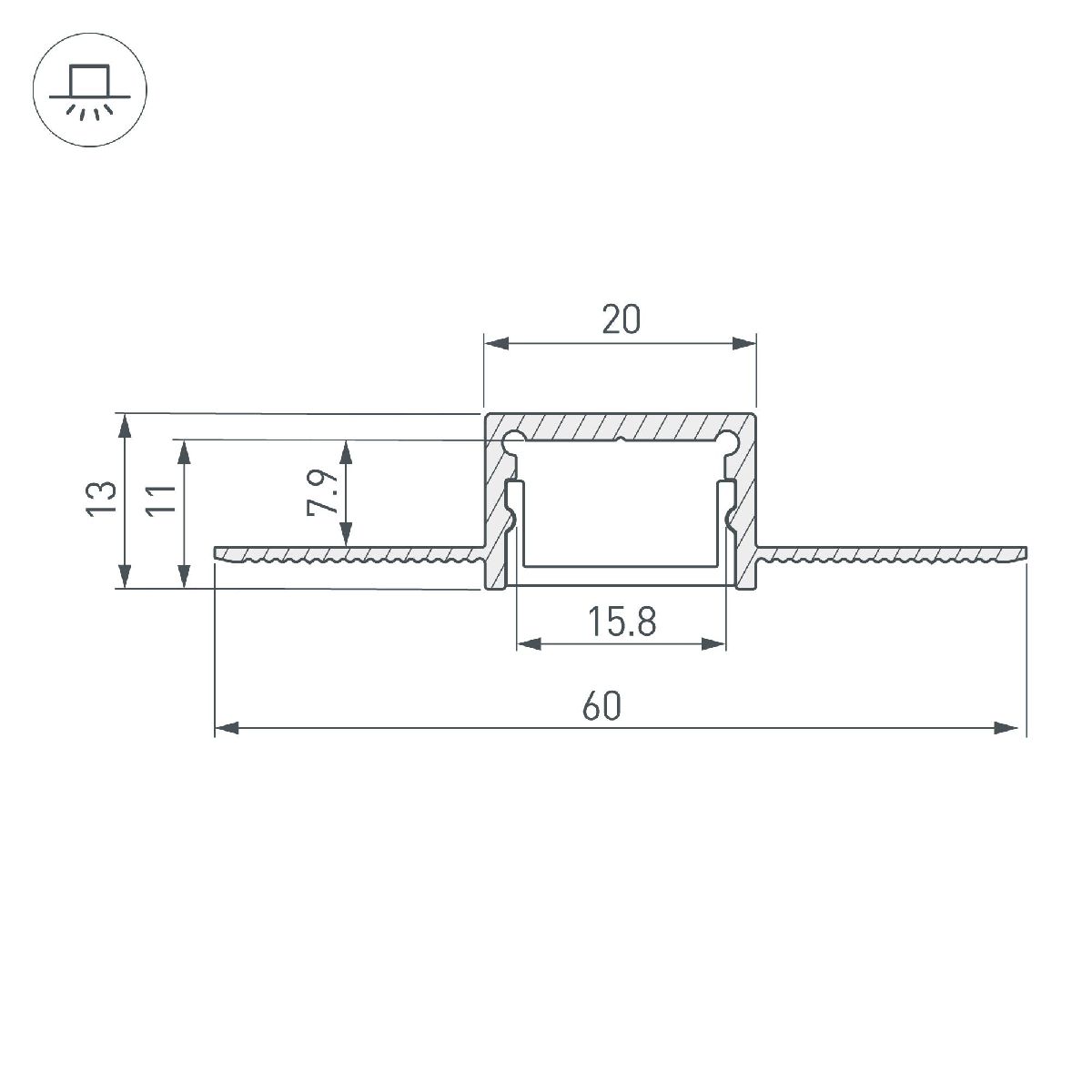 Алюминиевый профиль Arlight SL-LINIA20-FANTOM-2000 ANOD 049030