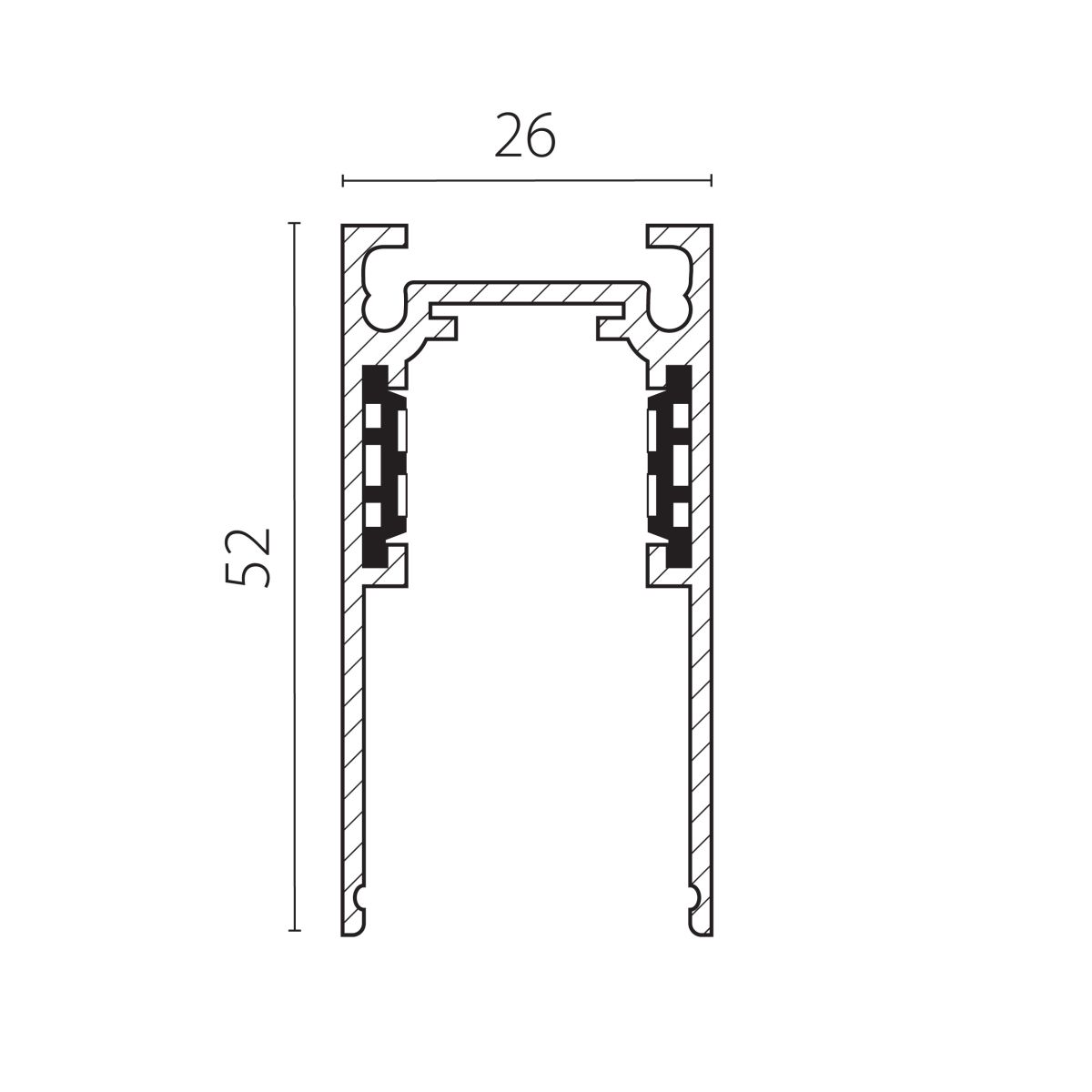 Шинопровод однофазный 4-контактный накладной со стыковочным пазом (Заглушки и декоративный экран в комплекте) Lightstar Uno Pro 509026P