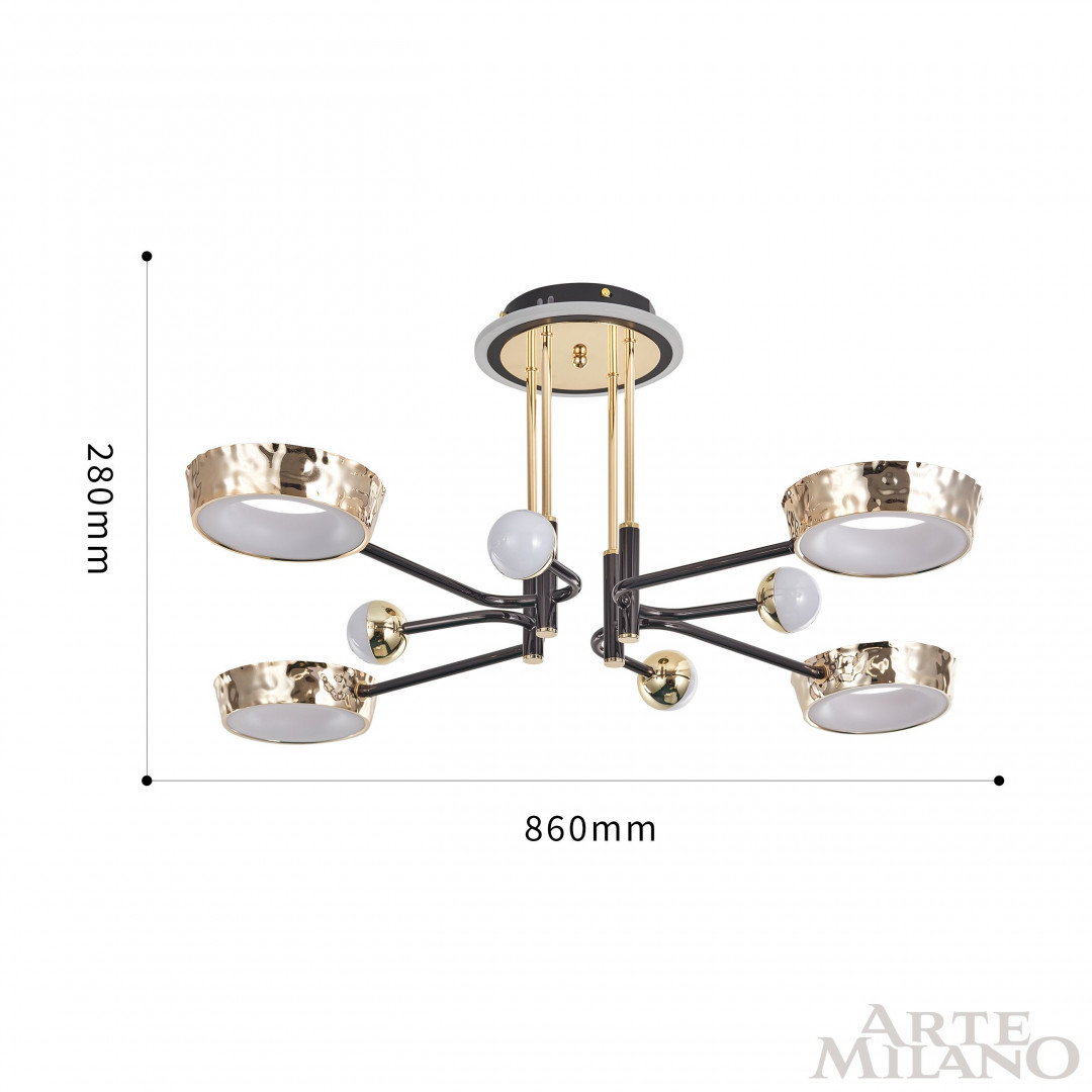 Потолочная люстра Arte Milano Ferrara 273210/8 BK/GD