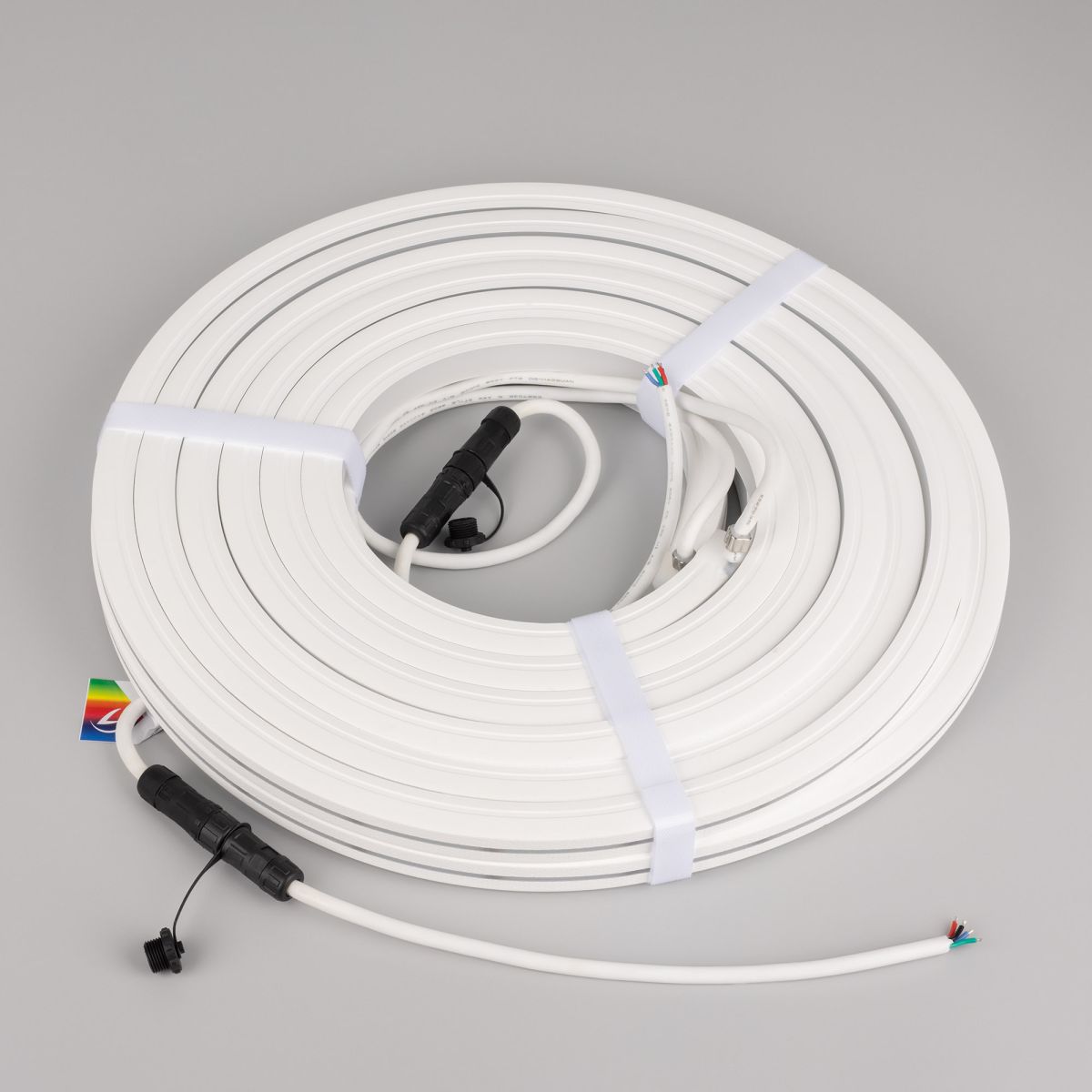 Светодиодная лента герметичная Arlight MOONLIGHT-PRO-TOP-X360-16x16mm 24V RGB (12 W/m, IP67, 10m, wire x2) (Вывод боковой) 054975