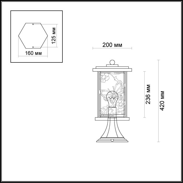 Уличный светильник Odeon Light Papion 4038/1B