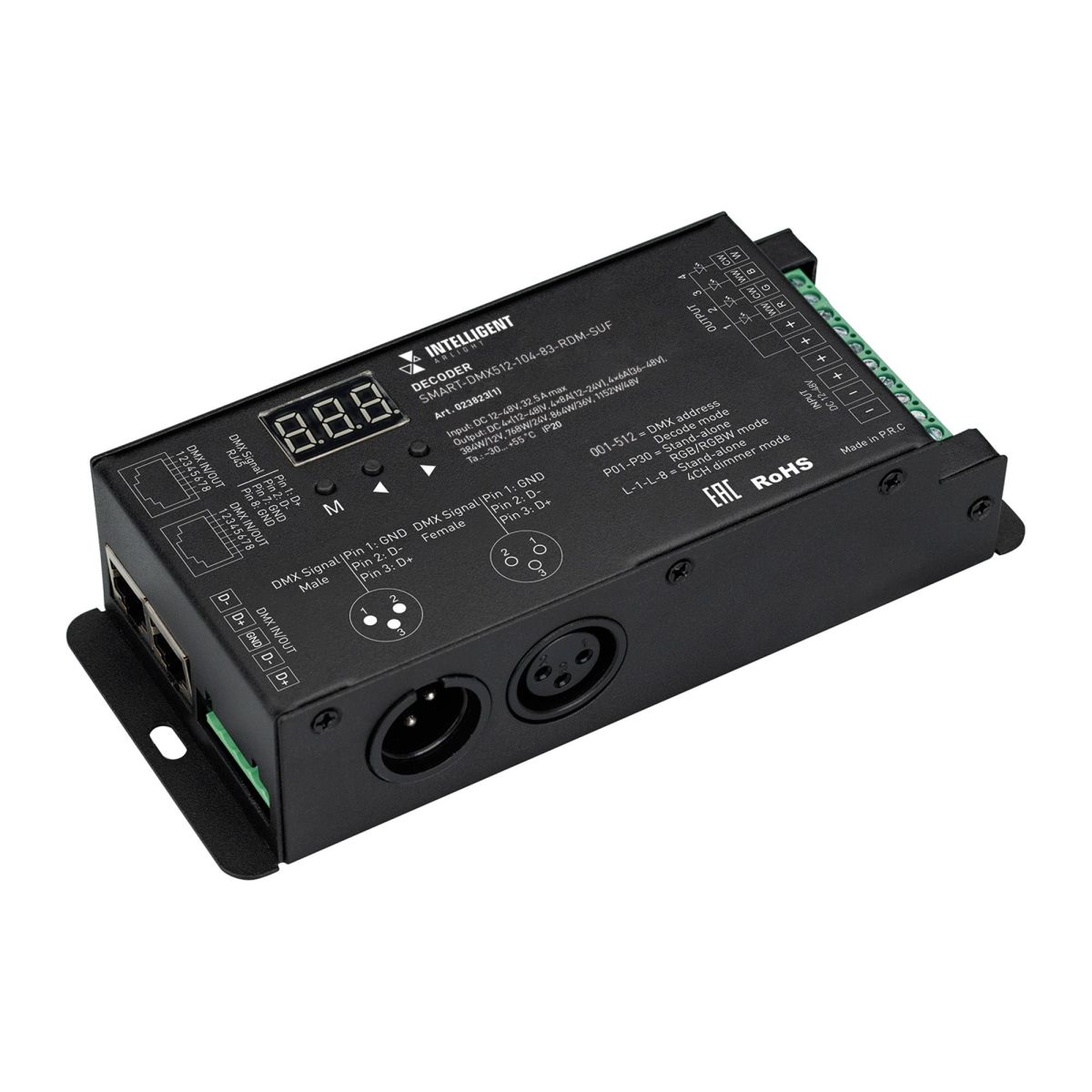 Декодер Arlight SMART-DMX512-104-83-RDM-SUF (12-48V, 4x8A, XLR3/RJ45) 023823(1) в Москве