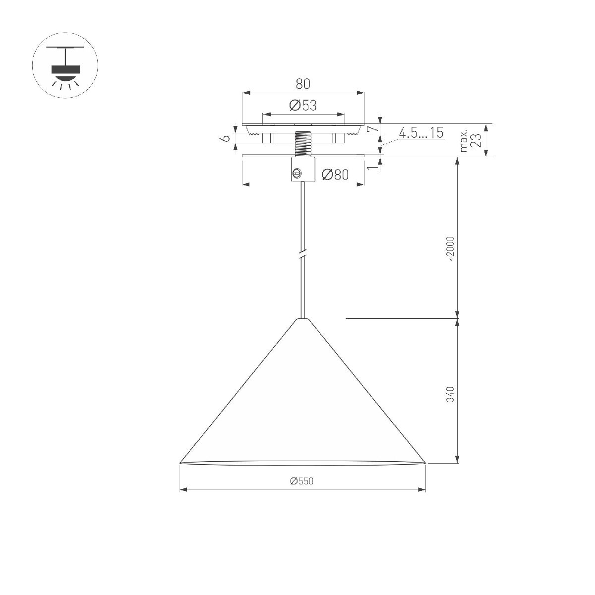 Подвесной светильник Arlight SP-MAKOTO-R550-14W Warm3000 054410