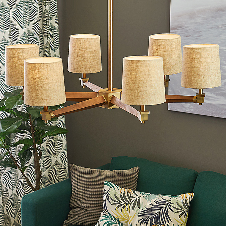 Люстра на штанге ImperiumLoft Stavra Jorgenson White/Light Wood 203575-26