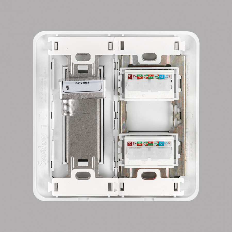 Розетка TF.2+TV SHIN DONG-A WST 5752 WH