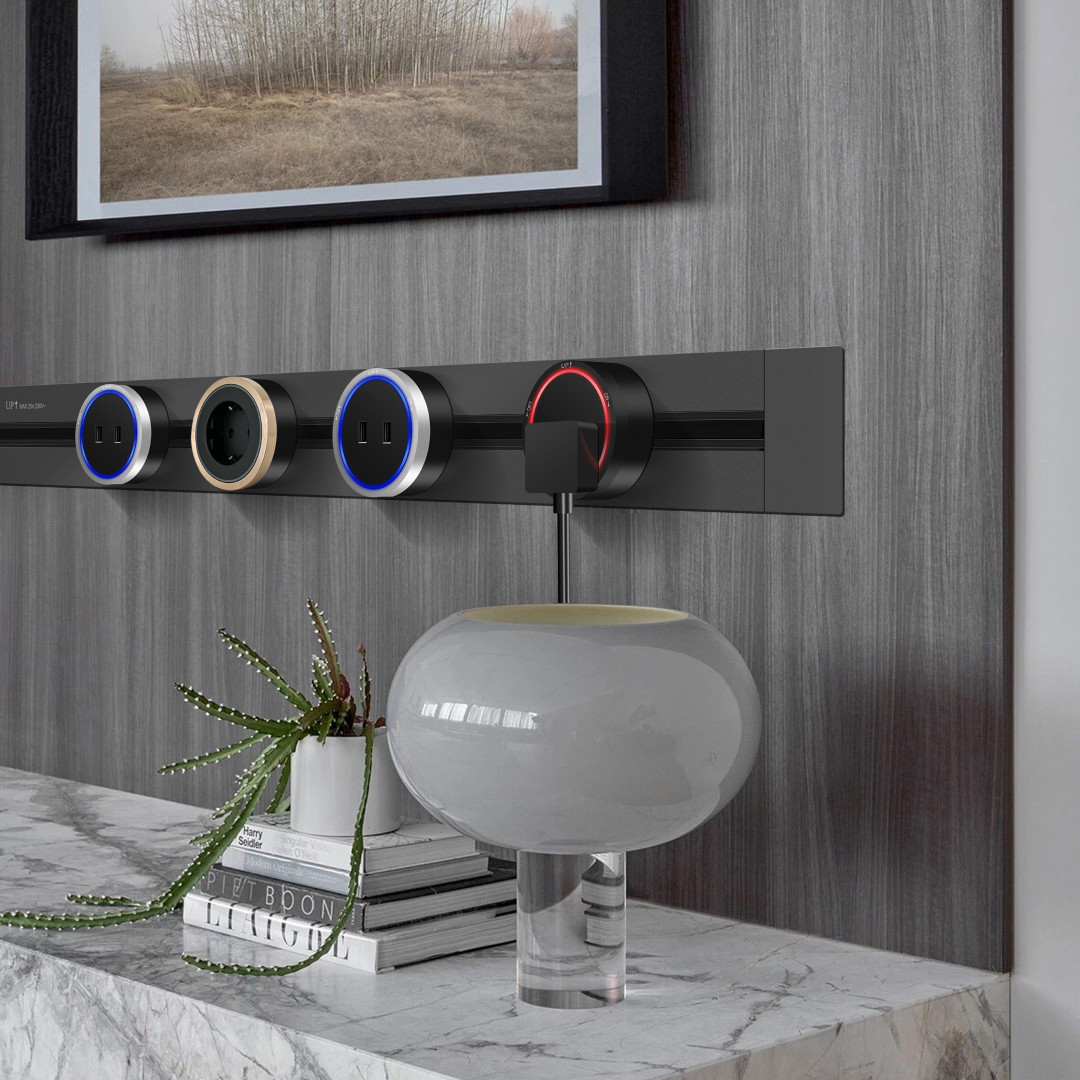 Трековая розетка Arte Milano Am-track-sockets 380066TS LED/USBx2 Grey