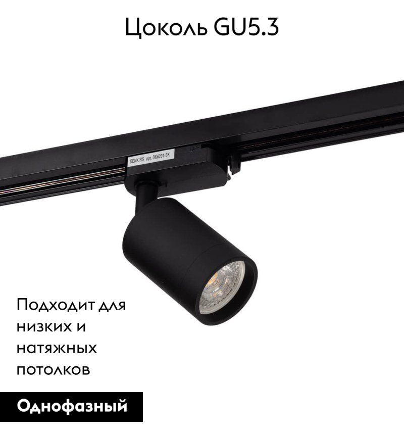 Светильник на шине Denkirs DK6201-BK