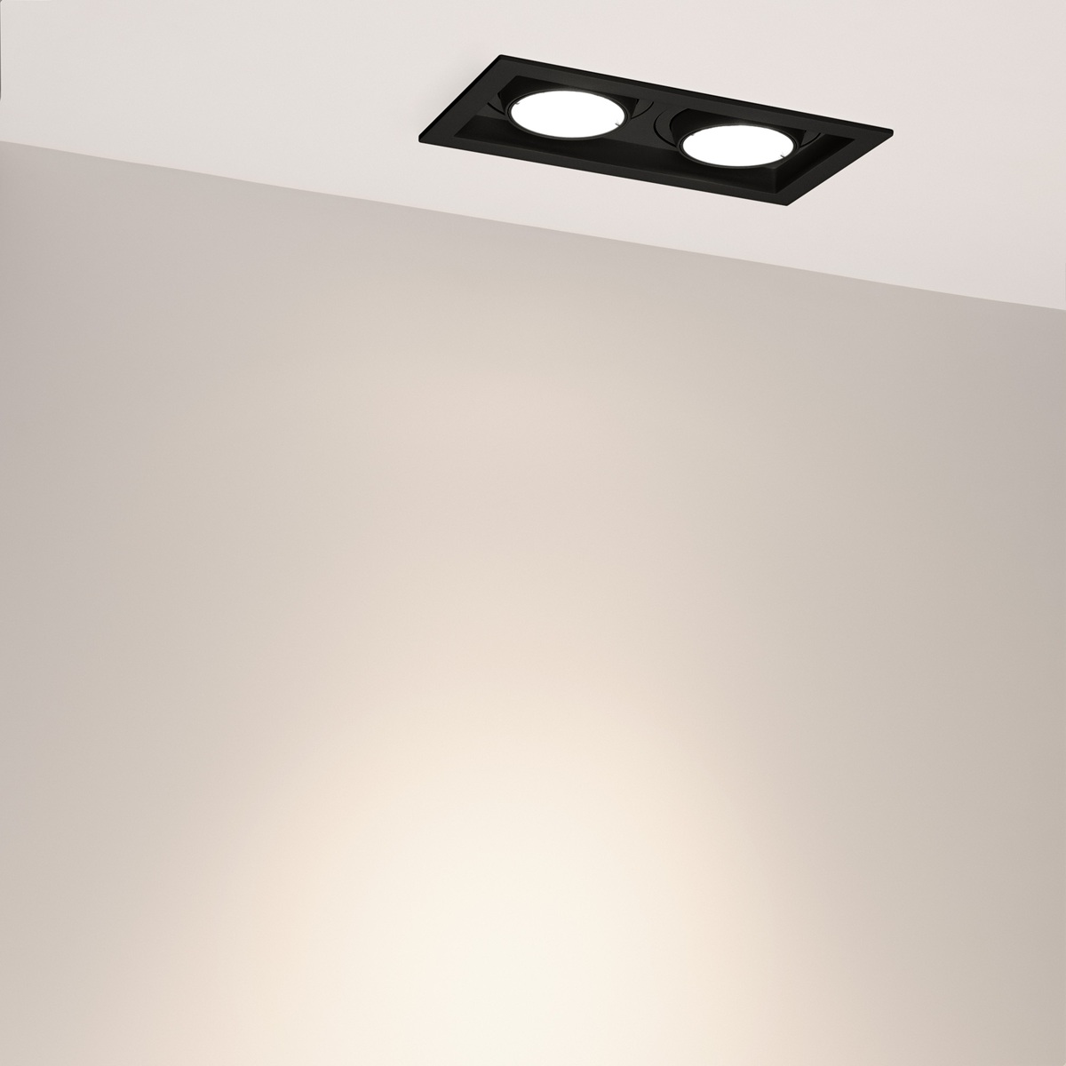 Встраиваемый карданный светильник Arlight MS-VORTEX-BUILT-S210x117-2x20W Day4000 (BK-BK, 40 deg, 230V) (IP20 Металл) 058441