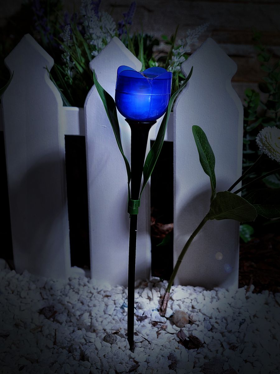 Светильник на солнечных батареях (UL-00004279) Uniel Promo USL-C-454/PT305 Blue Tulip в #REGION_NAME_DECLINE_PP#