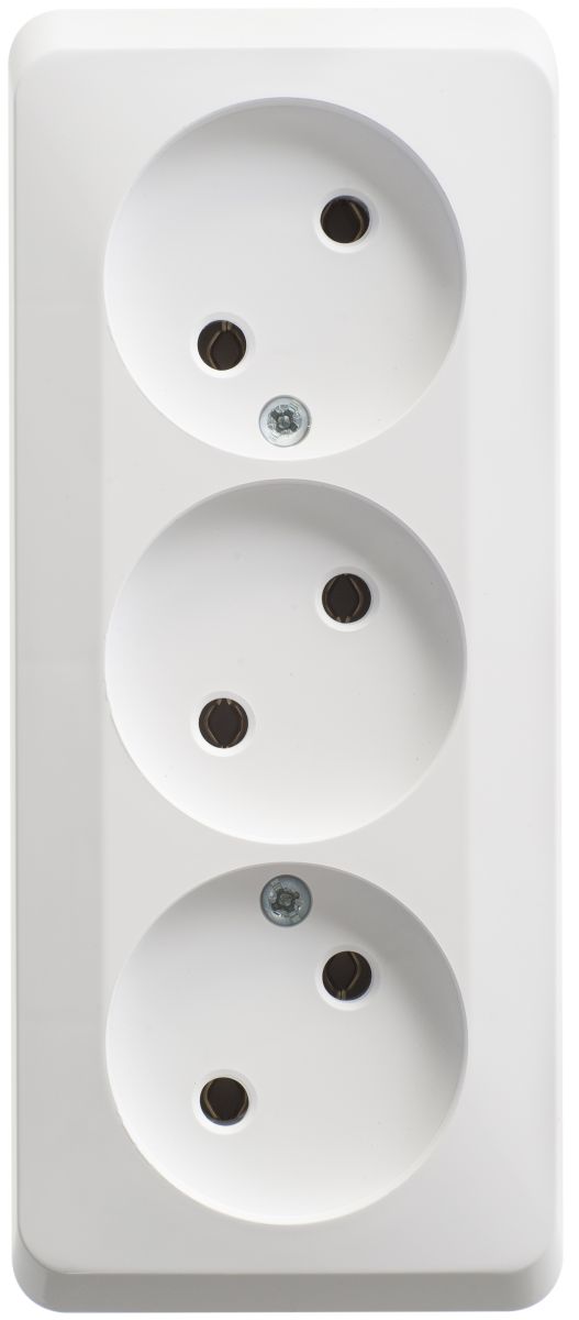 Розетка 3-ая б/з без шторок 16А 250B Systeme Electric Этюд наруж Бел PA16-009B
