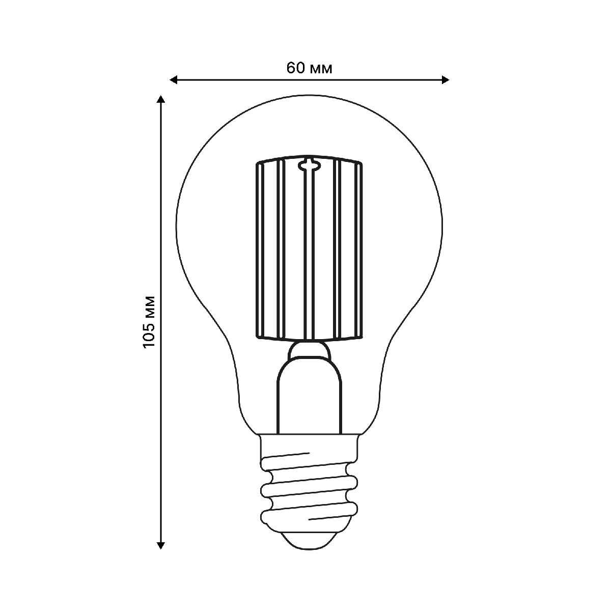 Лампа светодиодная филаментная Uniel LED-A60-5W/4000K/E27/CL GLY01TR UL-00011933