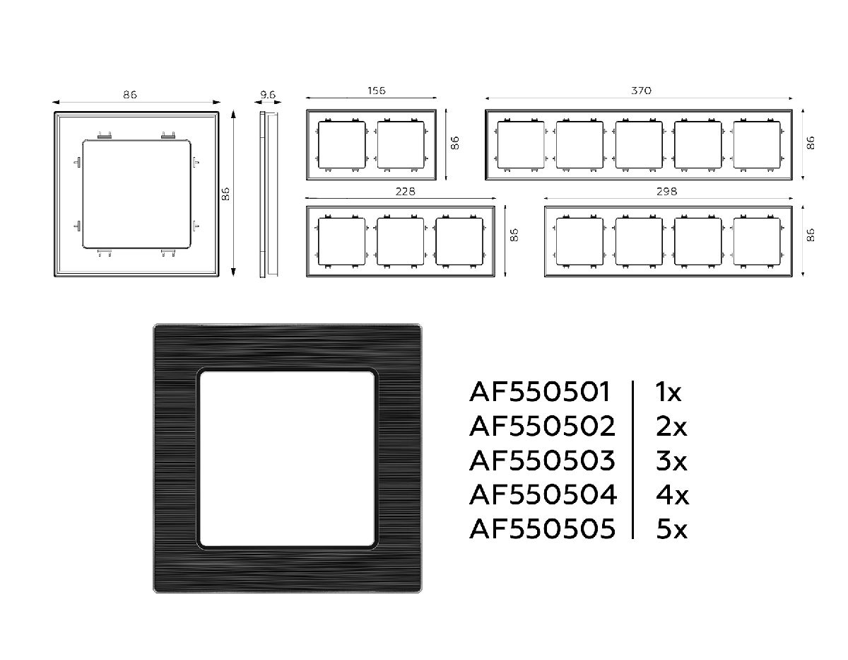 Рамка двухместная Ambrella Volt Platos AF550502