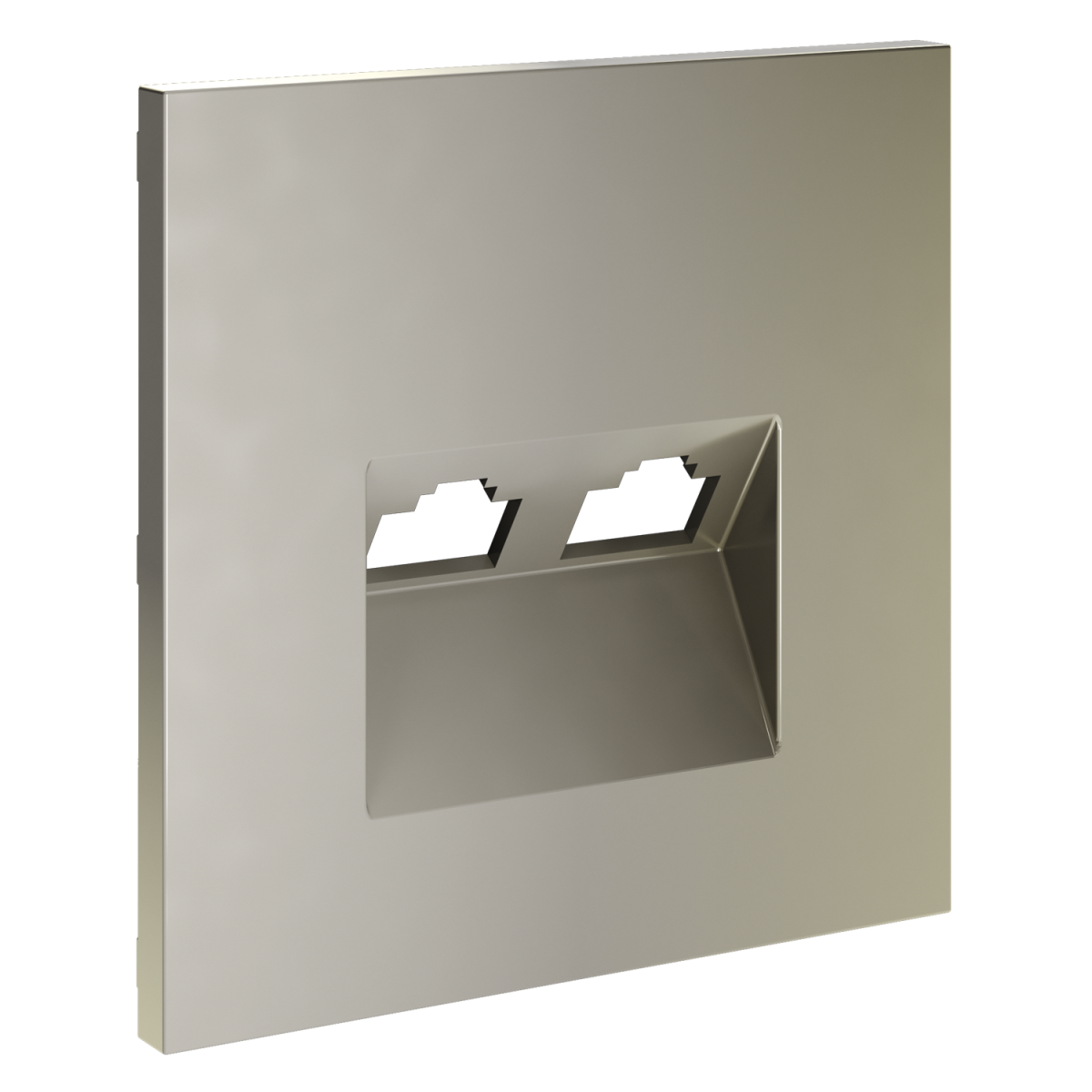 Накладка для розетки компьютерной двойной RJ45+RJ45 кат.6 Voltum S70 (шелк) VLS001404