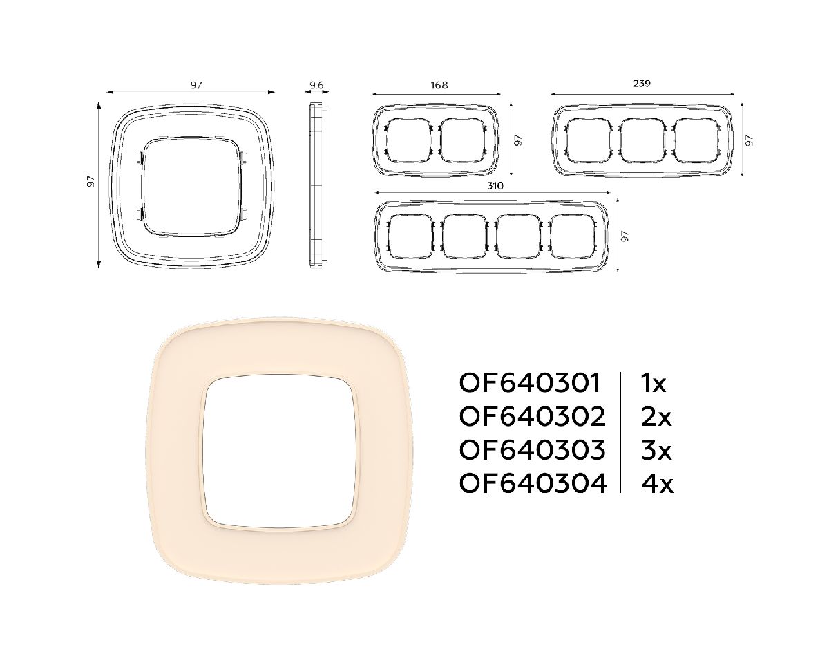 Рамка двухместная Ambrella Volt Coint OF640302