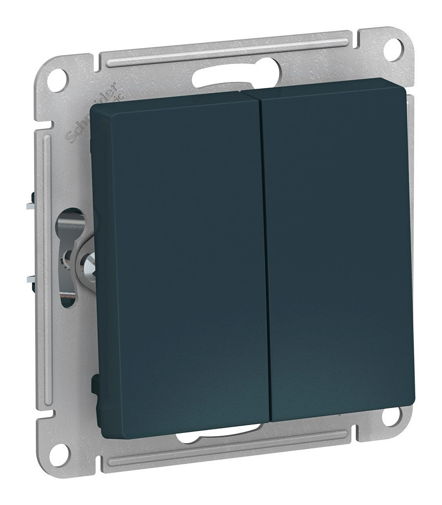 Выключатель 2-клавишный сх.5, 10АХ, механизм Systeme Electric AtlasDesign Изумруд ATN000851