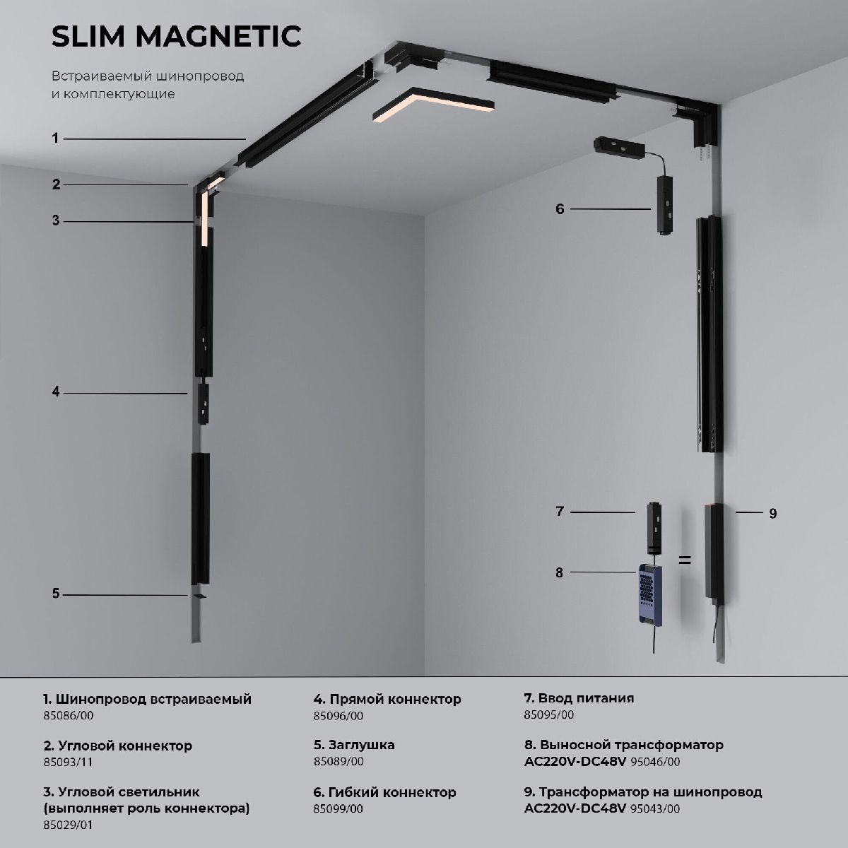 Трековый магнитный светильник Elektrostandard Slim Magnetic 4690389206481 85006/01 a067377