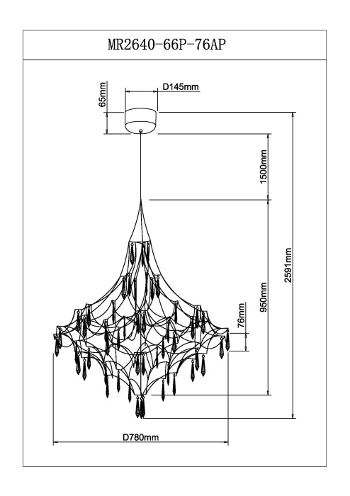 Подвесная люстра Myfar Allegria MR2640-66P-76AP