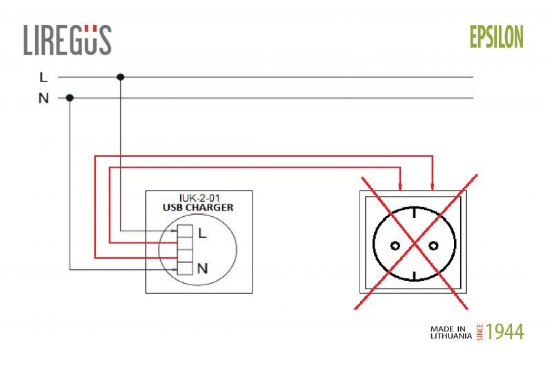 Розетка USB двойная для зарядки умная 5V(3,4А) Liregus Epsilon 28-3242